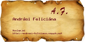 Andrási Feliciána névjegykártya